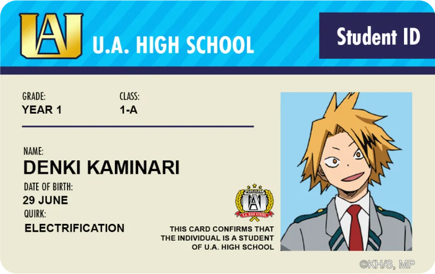 Student ID - Denki Kaminari
