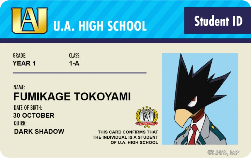 Student ID - Fumikage Tokoyami