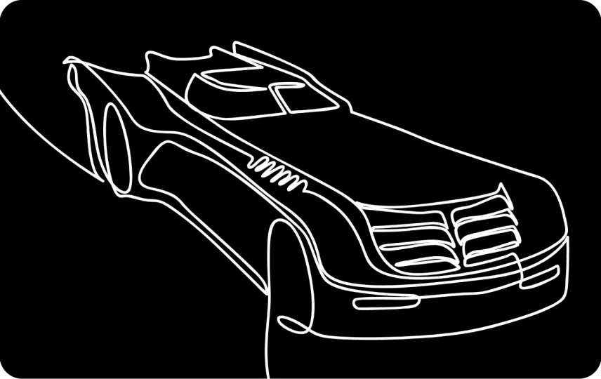 Bat Mobile Line Art