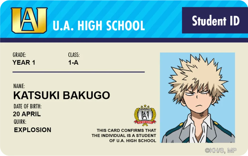 Student ID - Katsuki Bakugo