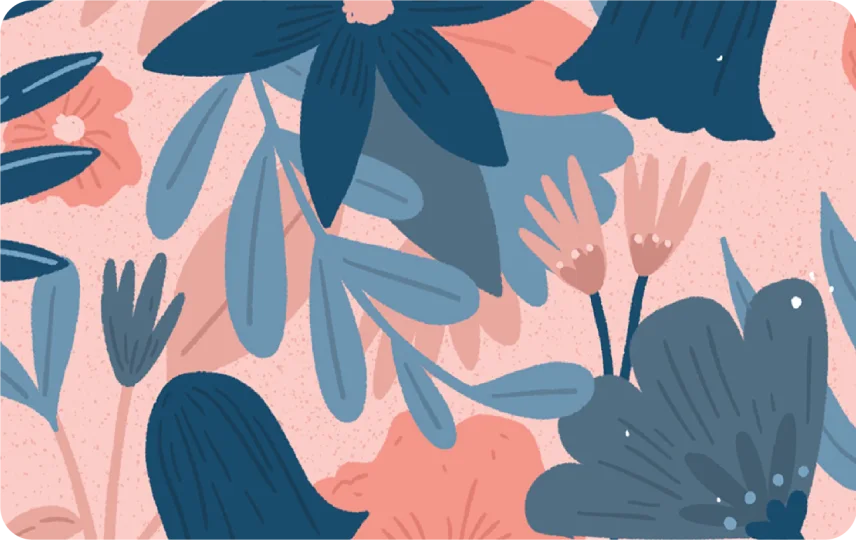 Pink Blue Floral
