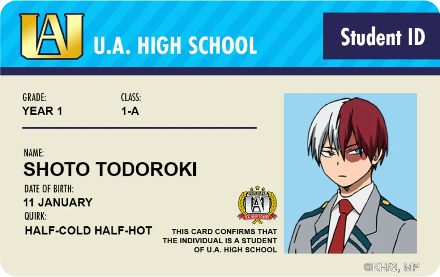 Student ID - Shoto Todoroki