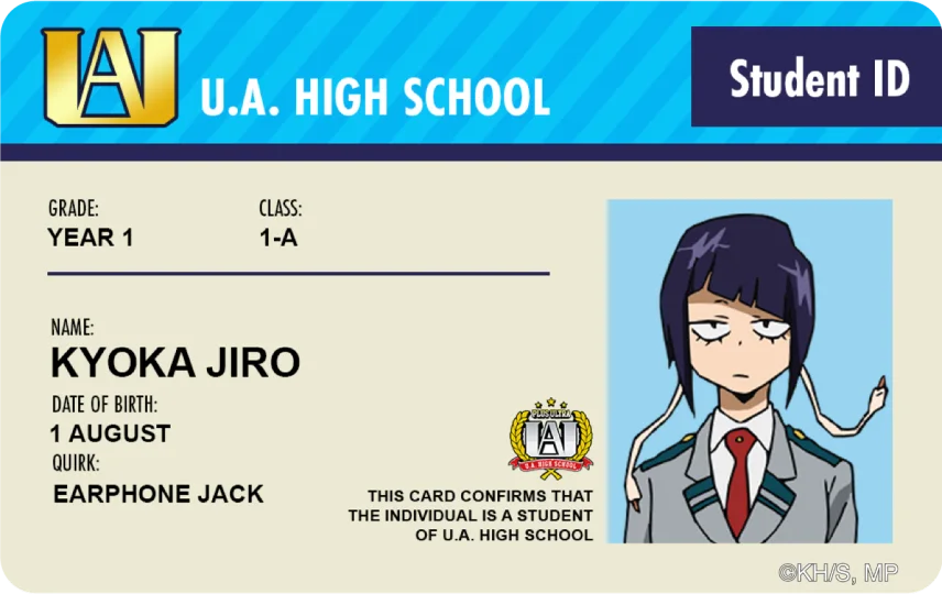 Student ID - Kyoka Jiro
