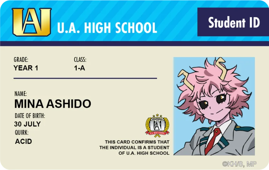 Student ID - Mina Ashido