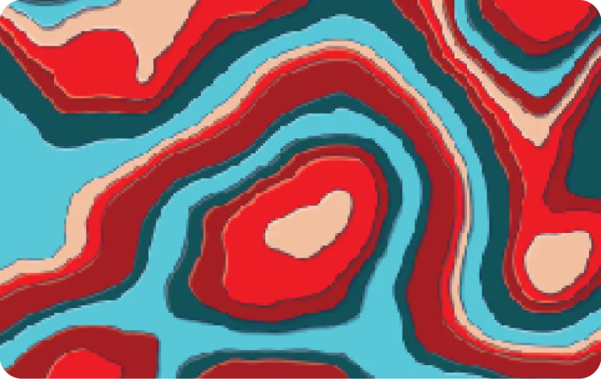 TopographyTeal and Red