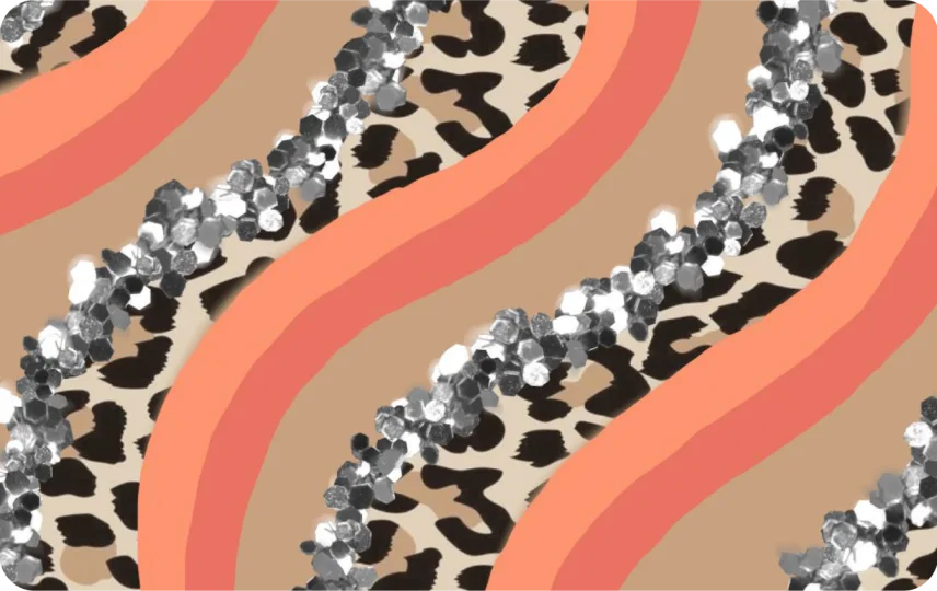 Orange Cheetah Glitter