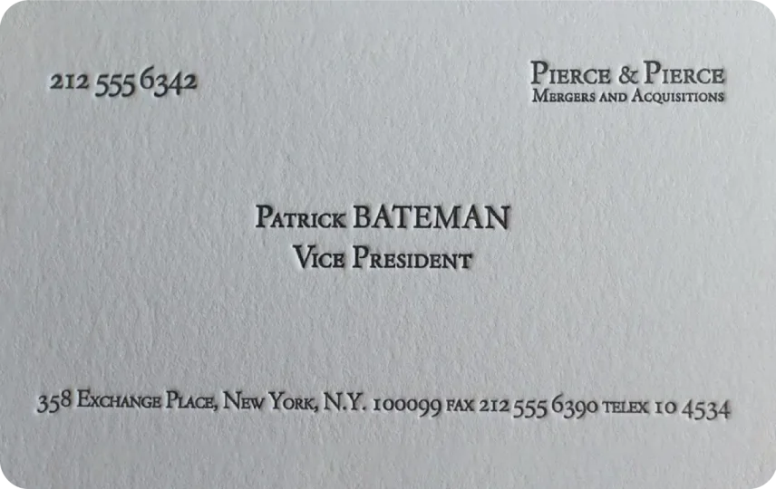 Patrick Bateman Card